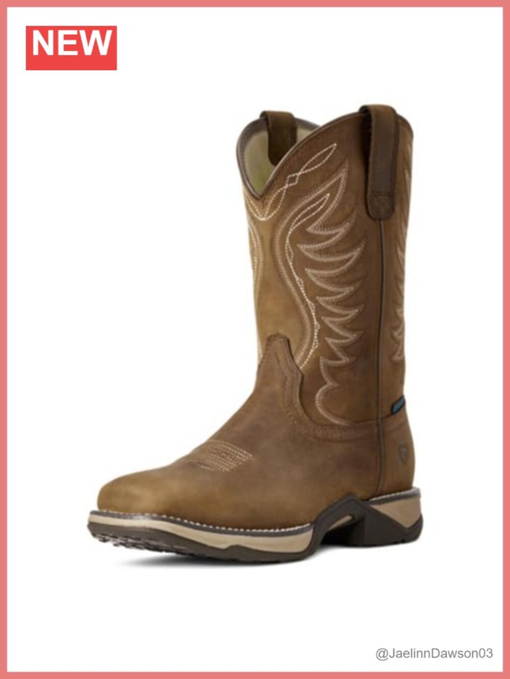 Ariat Waterproof Full-Grain Leather Western Cowgirl Boots Round Toe Mid-Calf